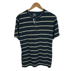 TS417 Mens Modern Culture Casual Striped Henley Style Shirt XL